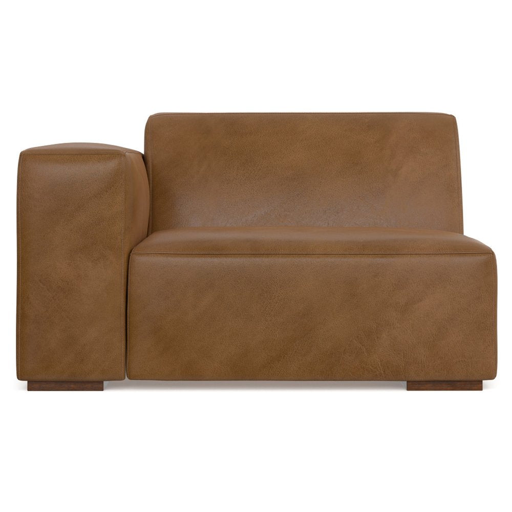 Brown Leather Modular Sofa - 44-inch
