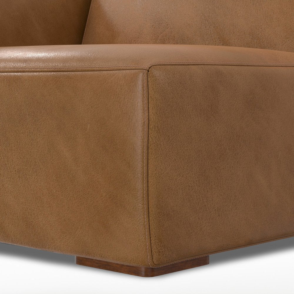 Brown Leather Modular Sofa - 44-inch