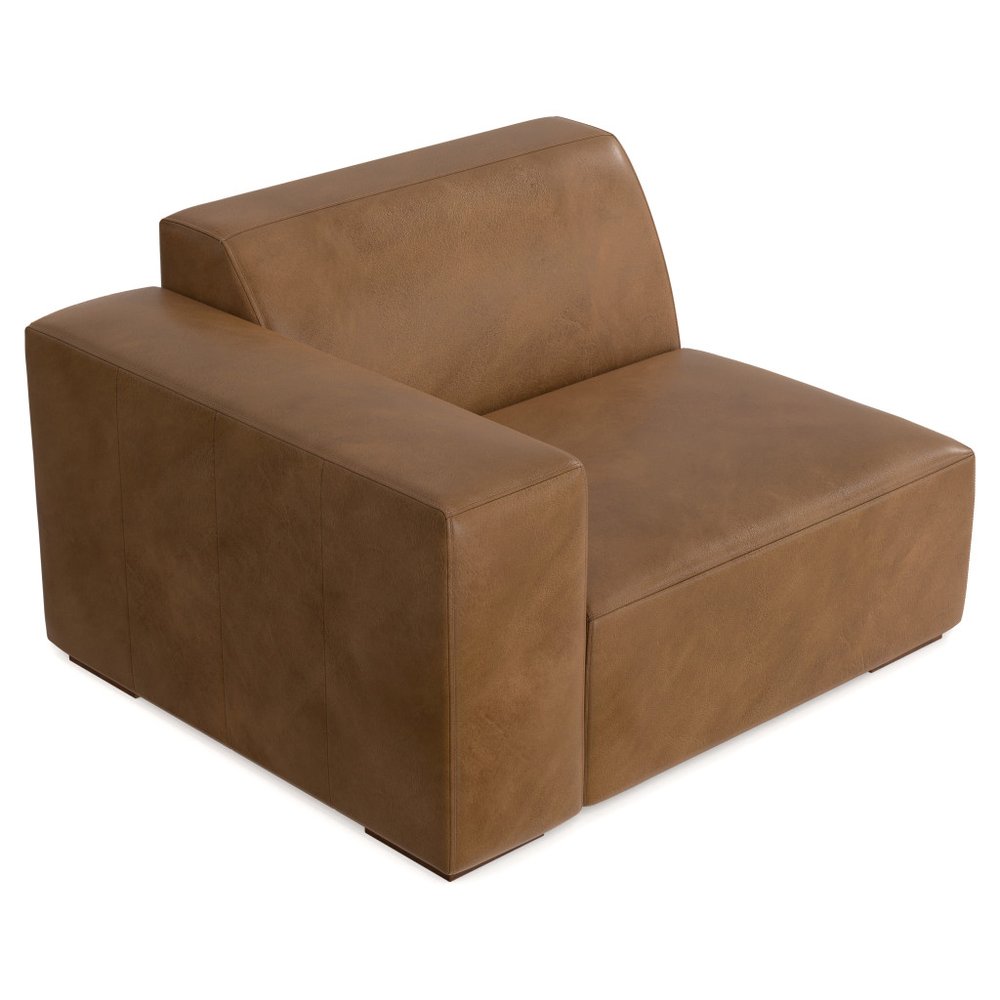 Brown Leather Modular Sofa - 44-inch