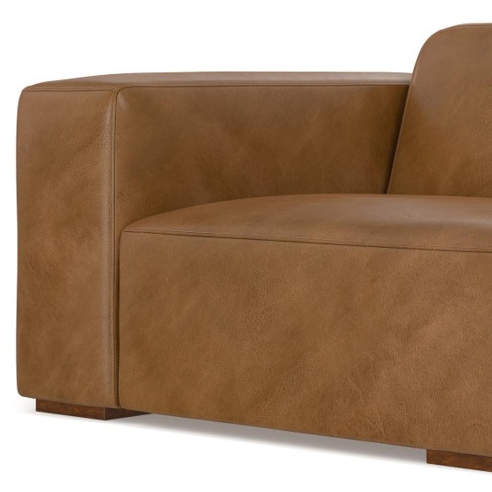 Brown Leather Modular Sofa - 44-inch