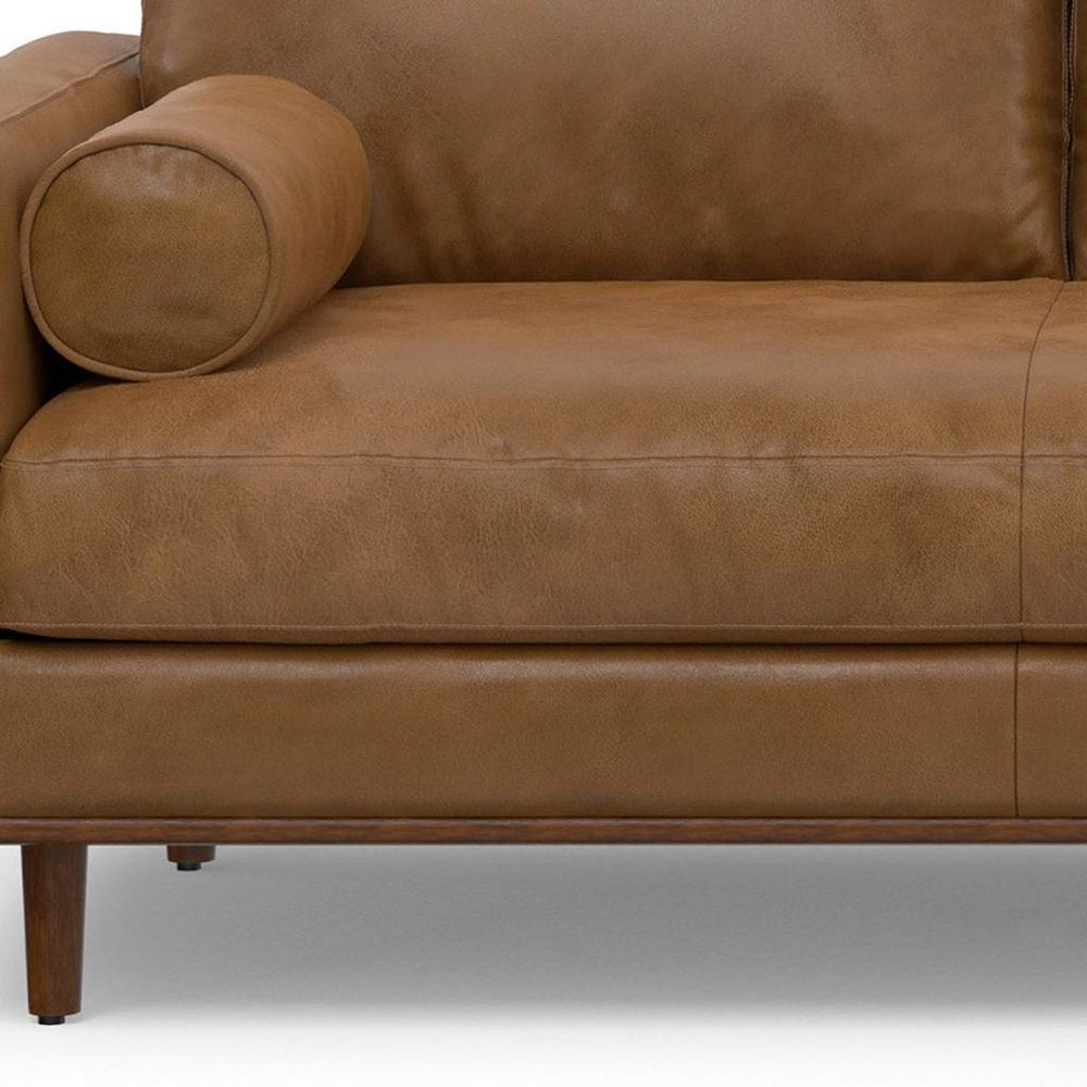Brown Leather Sofa - 102-inch