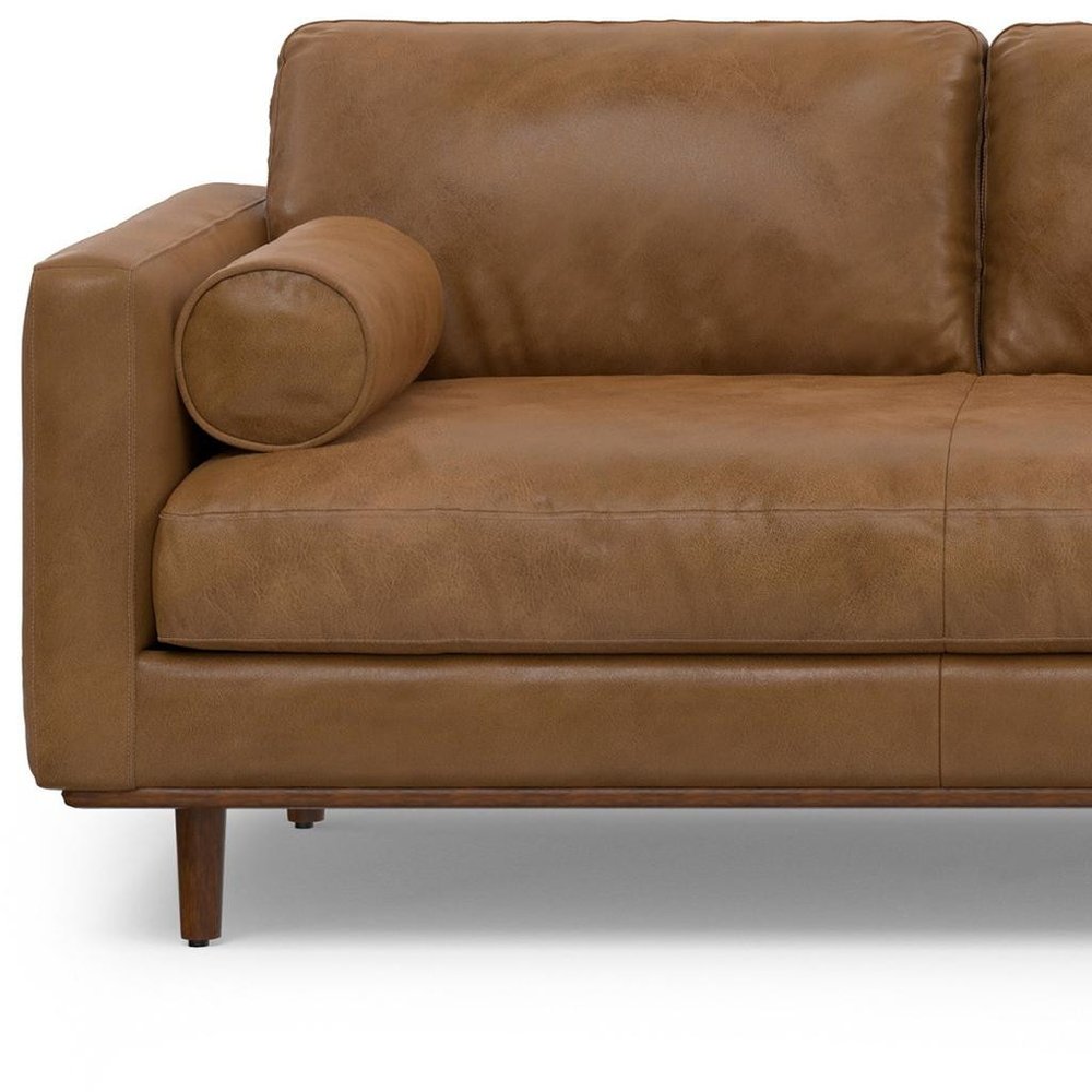 Brown Leather Sofa - 102-inch