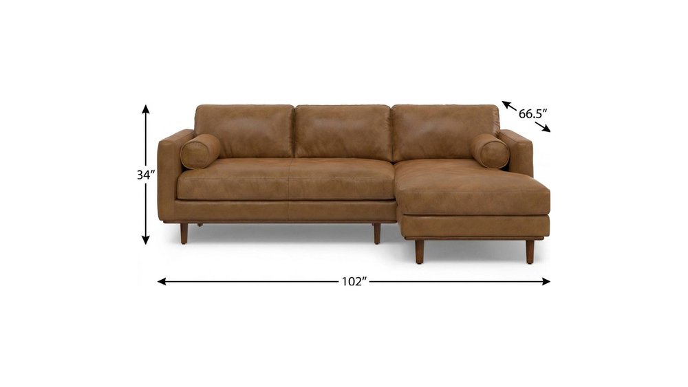 Brown Leather Sofa - 102-inch