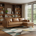Brown Leather Sofa - 102-inch