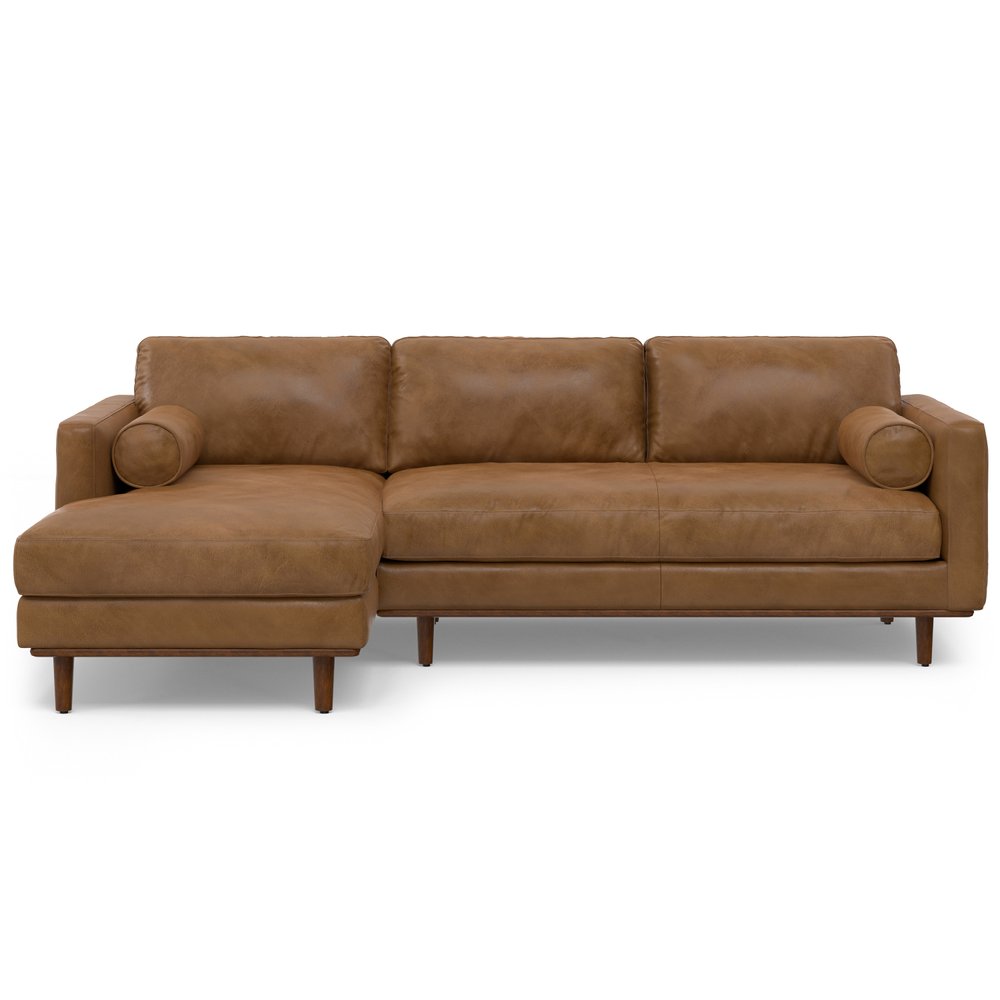 Brown Leather Sofa - 102-inch