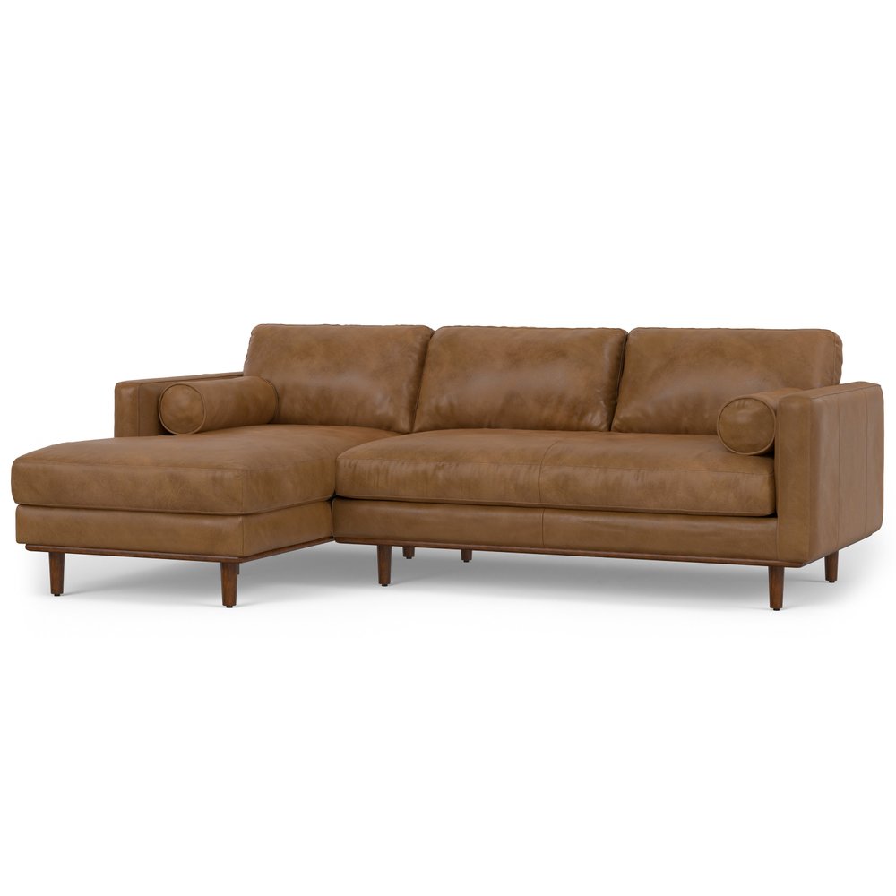Brown Leather Sofa - 102-inch