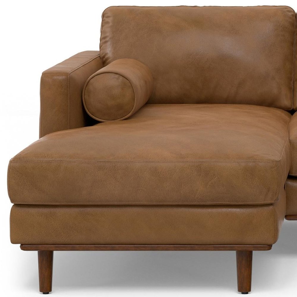Brown Leather Sofa - 102-inch