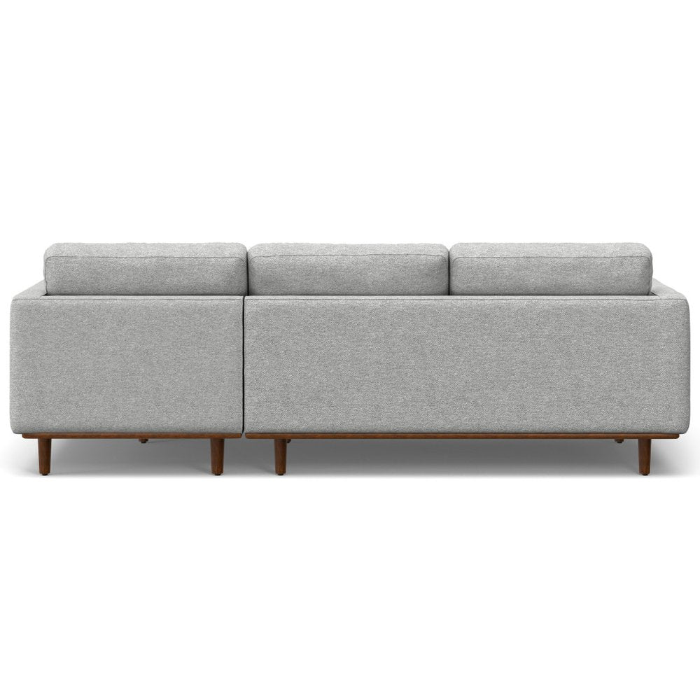 Gray Fabric Sofa with Brown Legs - 102-inch