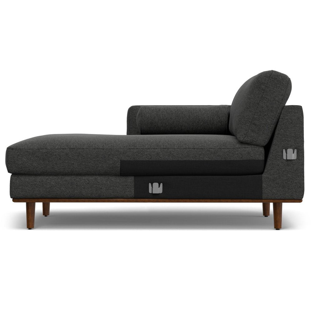 Gray Fabric Sofa with Brown Legs - 102-inch