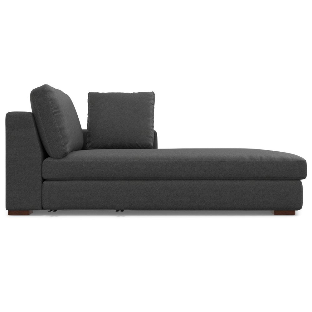 Gray Fabric Sofa with Brown Legs - 122-inch