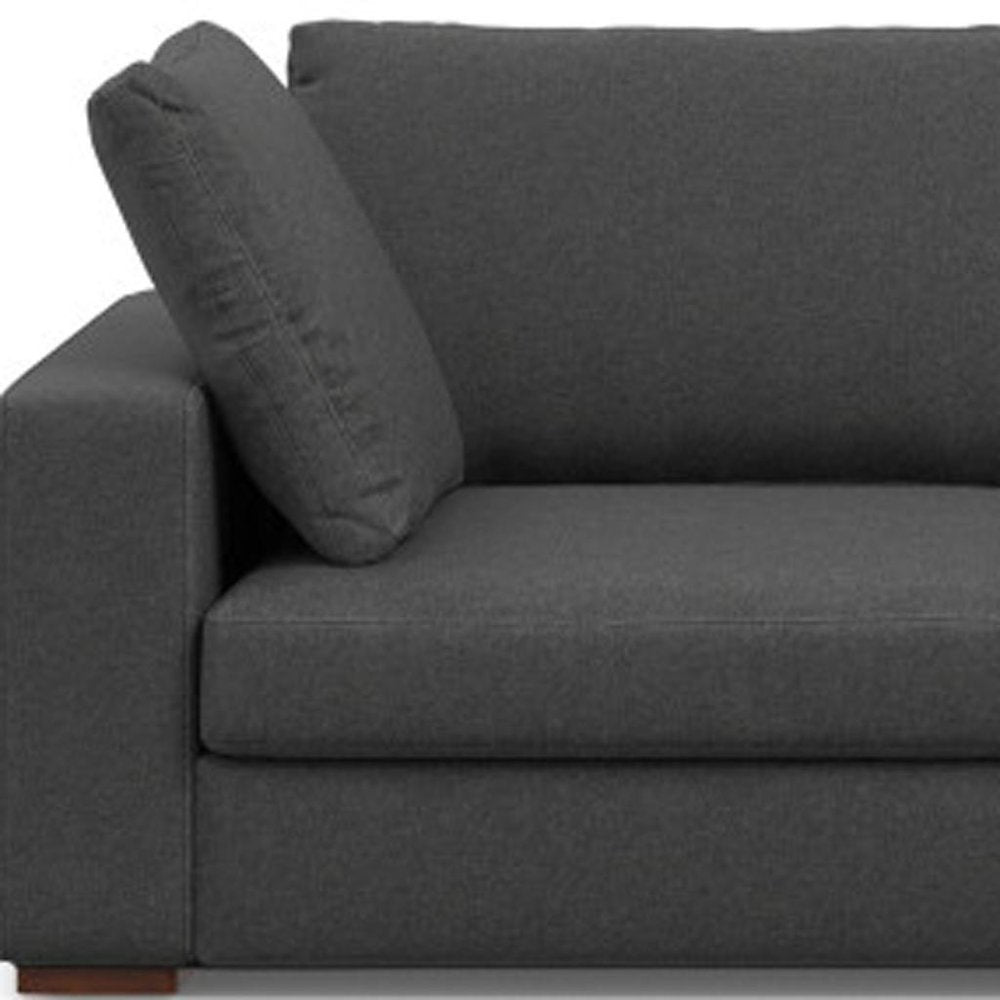 Gray Fabric Sofa with Brown Legs - 122-inch