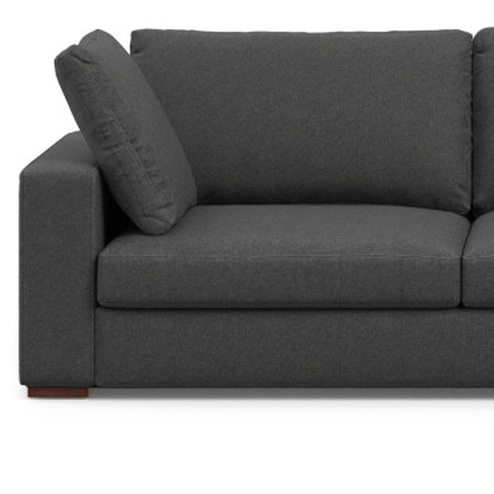 Gray Fabric Sofa with Brown Legs - 122-inch