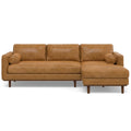 Sienna Leather Sofa with Brown Legs - 102-inch