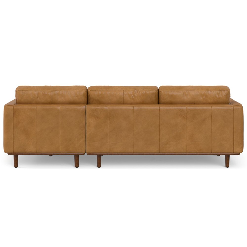 Sienna Leather Sofa with Brown Legs - 102-inch