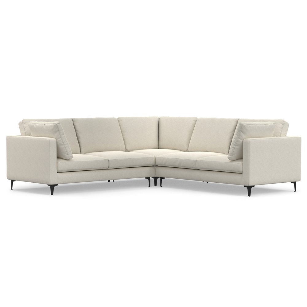 Cream Fabric Sofa with Black Legs - 102-inch