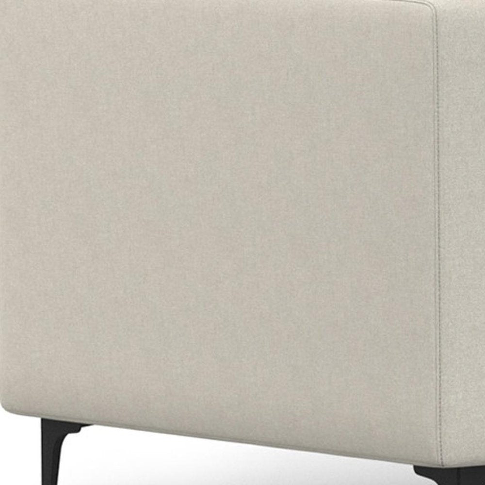 Cream Fabric Sofa with Black Legs - 102-inch