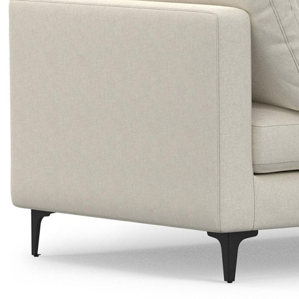 Cream Fabric Sofa with Black Legs - 102-inch