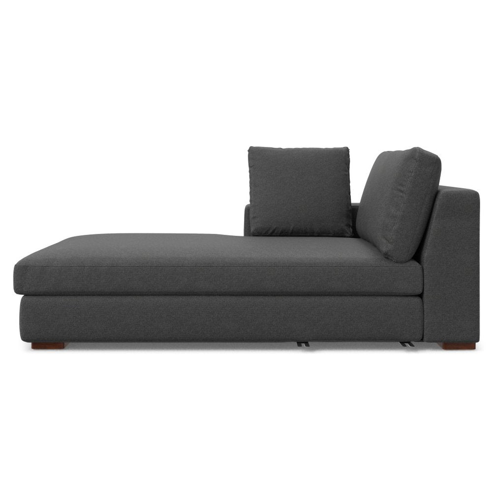 Gray Fabric Sofa with Brown Legs - 122-inch