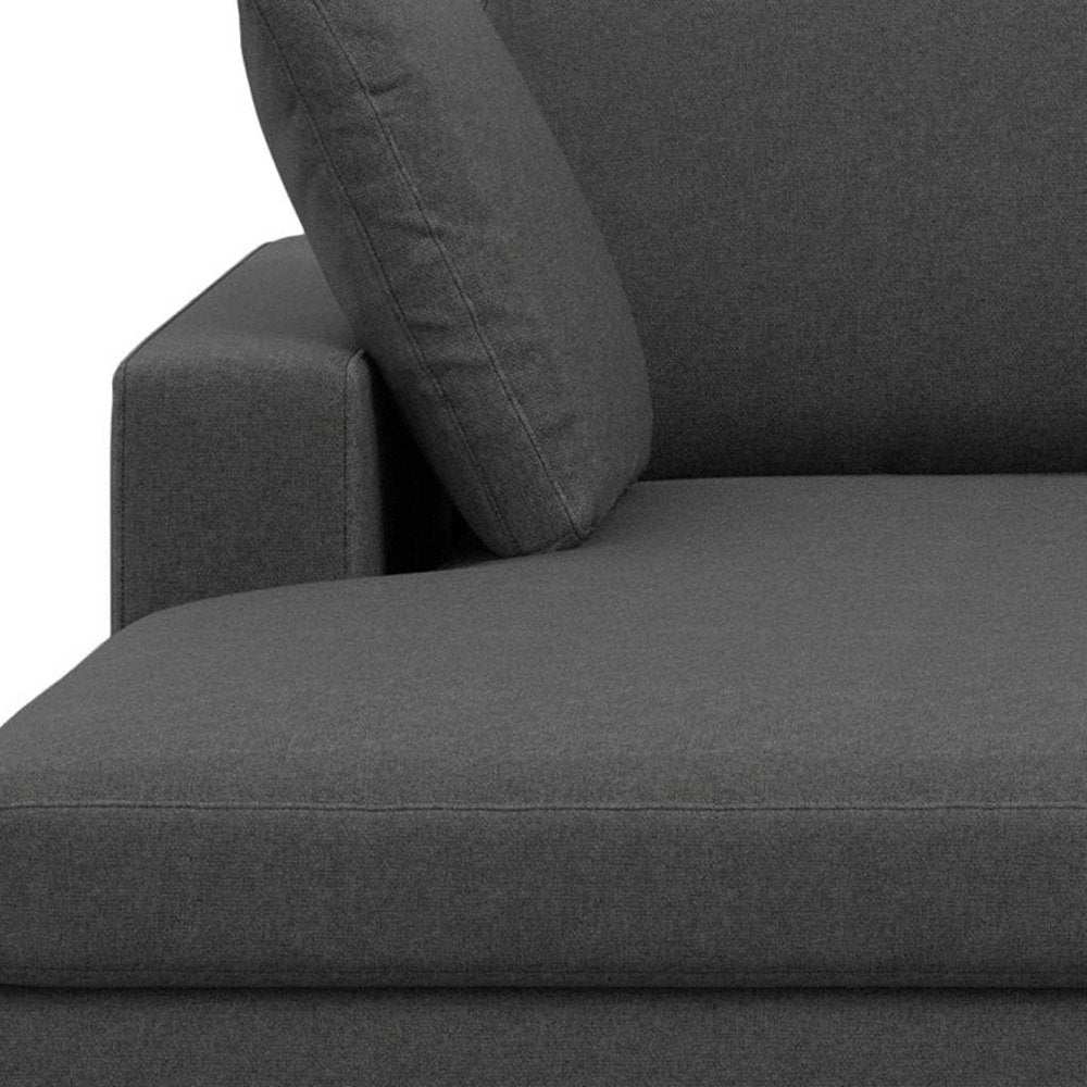 Gray Fabric Sofa with Brown Legs - 122-inch