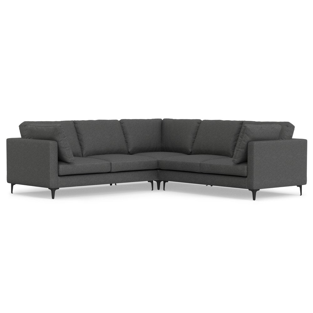 Gray Fabric Sofa with Black Legs - 102-inch