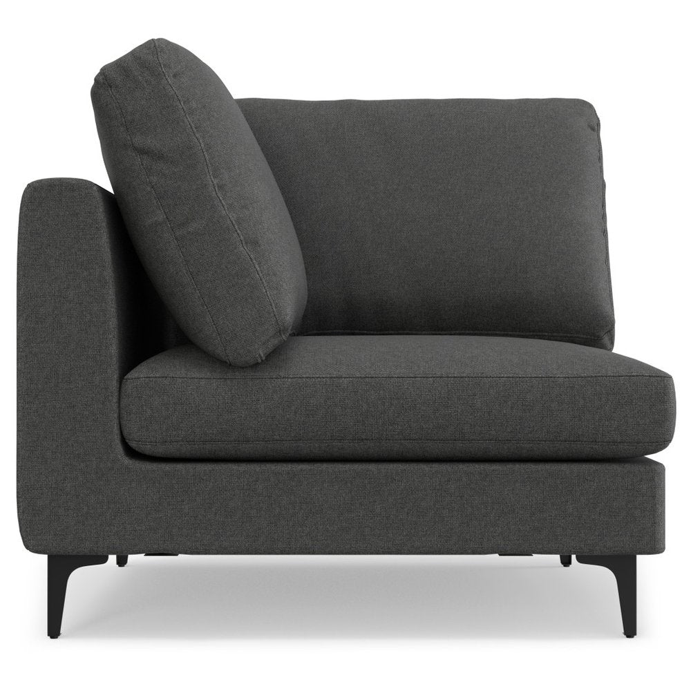 Gray Fabric Sofa with Black Legs - 102-inch