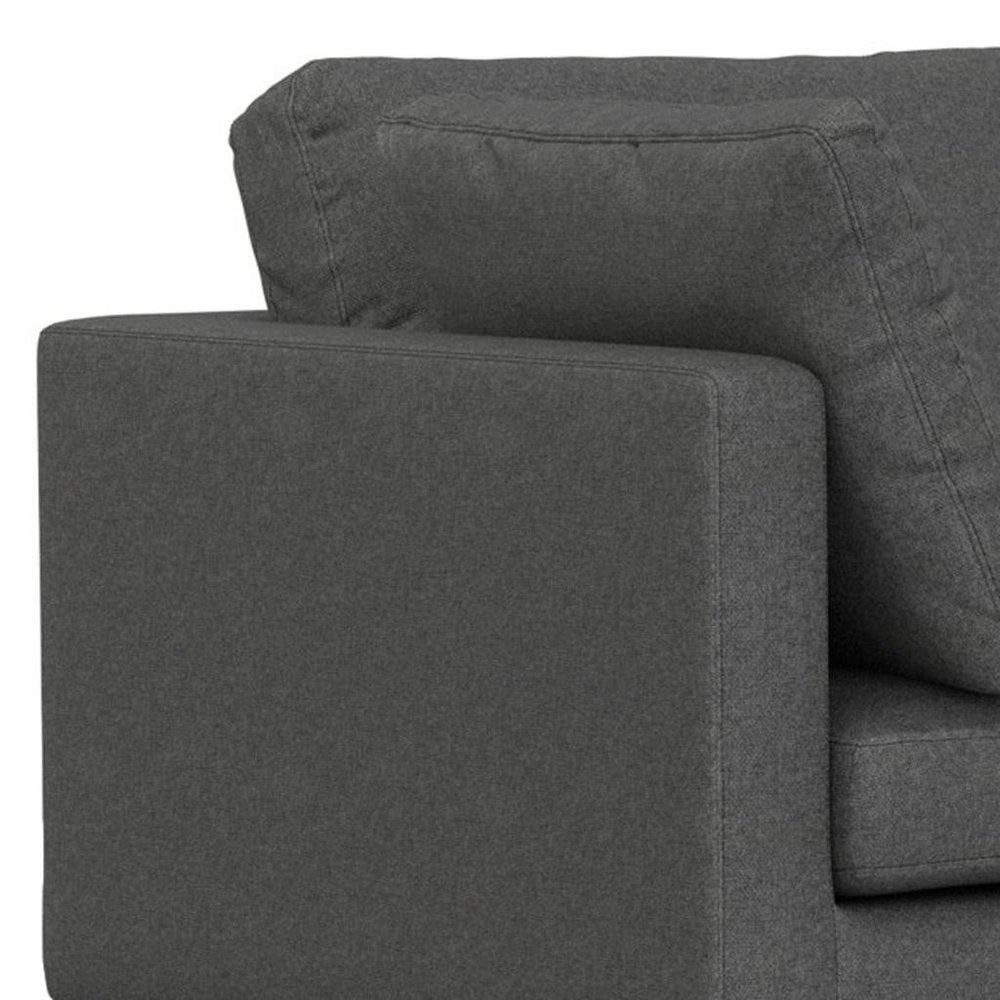 Gray Fabric Sofa with Black Legs - 102-inch
