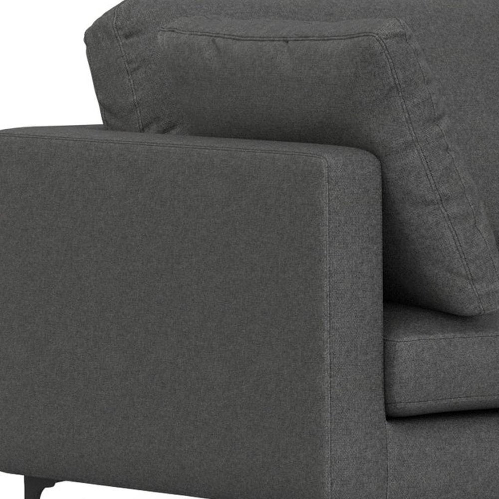 Gray Fabric Sofa with Black Legs - 102-inch