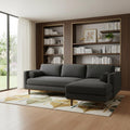 Gray Fabric Sofa with Brown Legs - 102-inch