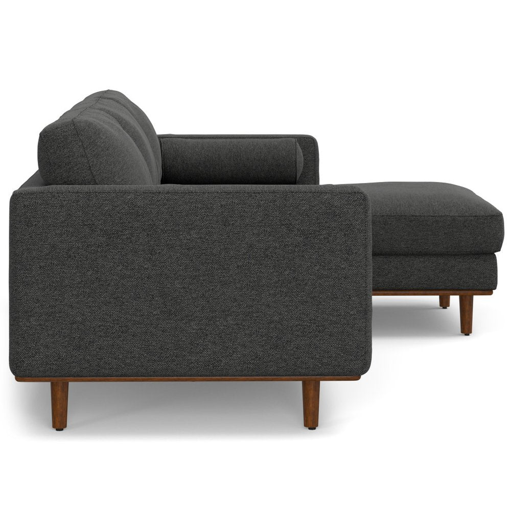 Gray Fabric Sofa with Brown Legs - 102-inch