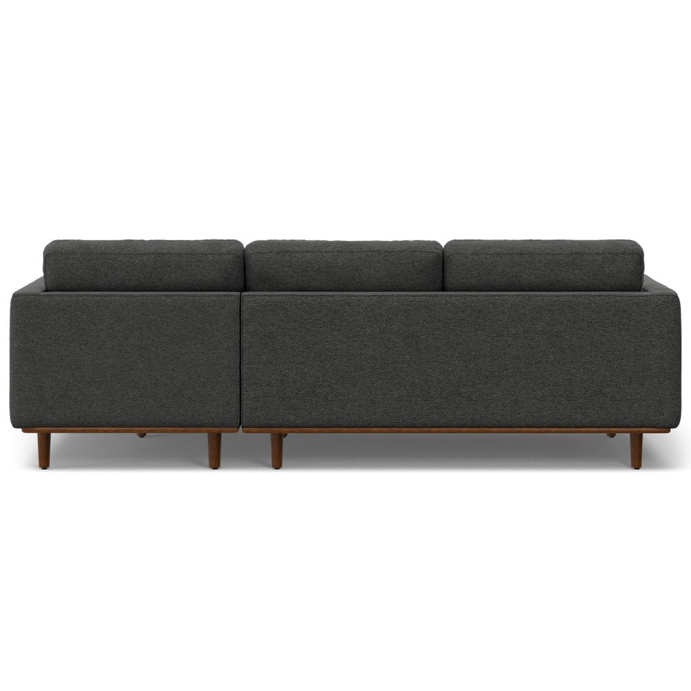 Gray Fabric Sofa with Brown Legs - 102-inch