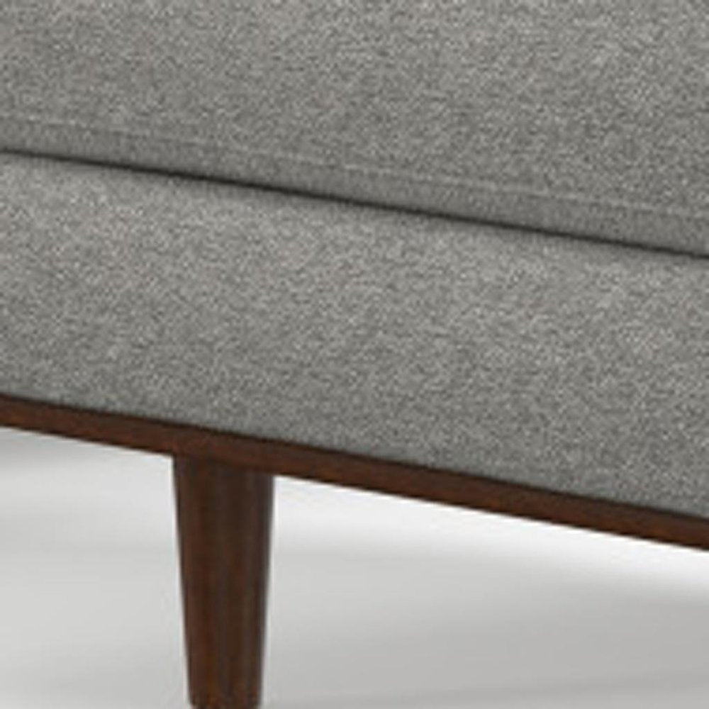 Gray Fabric Sofa with Ottoman with Brown Legs - 72-inch