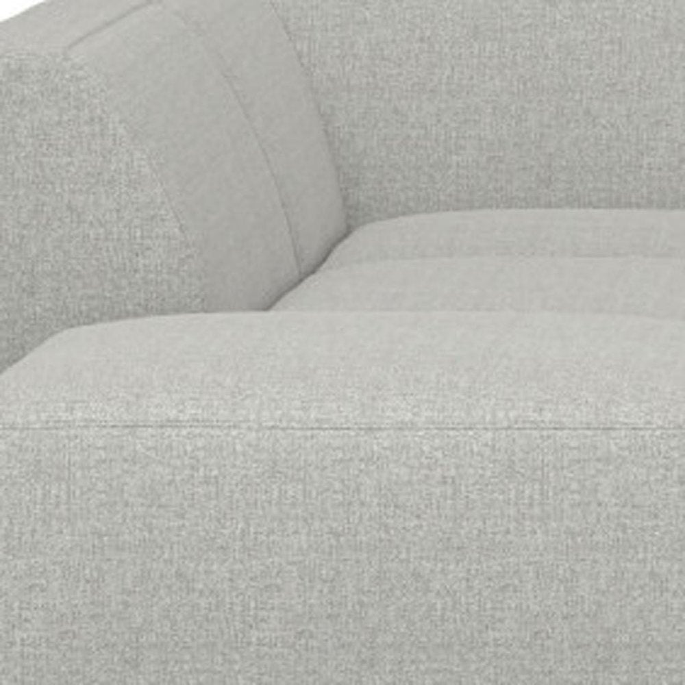 Gray Fabric Sofa with Ottoman with Brown Legs - 116-inch
