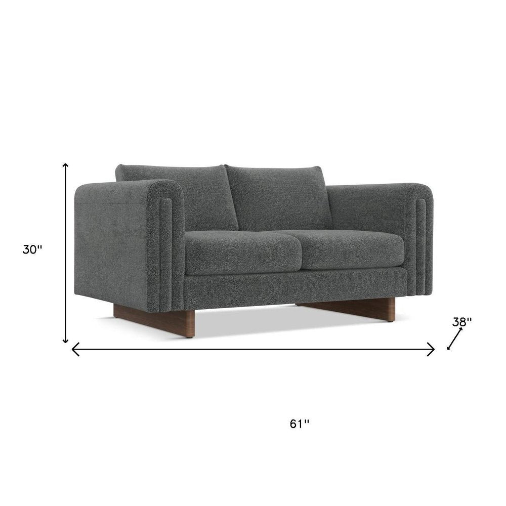 Dark Gray Fabric Sofa - 61-inch