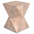 Natural Solid Wood Square End Table - 19-inch