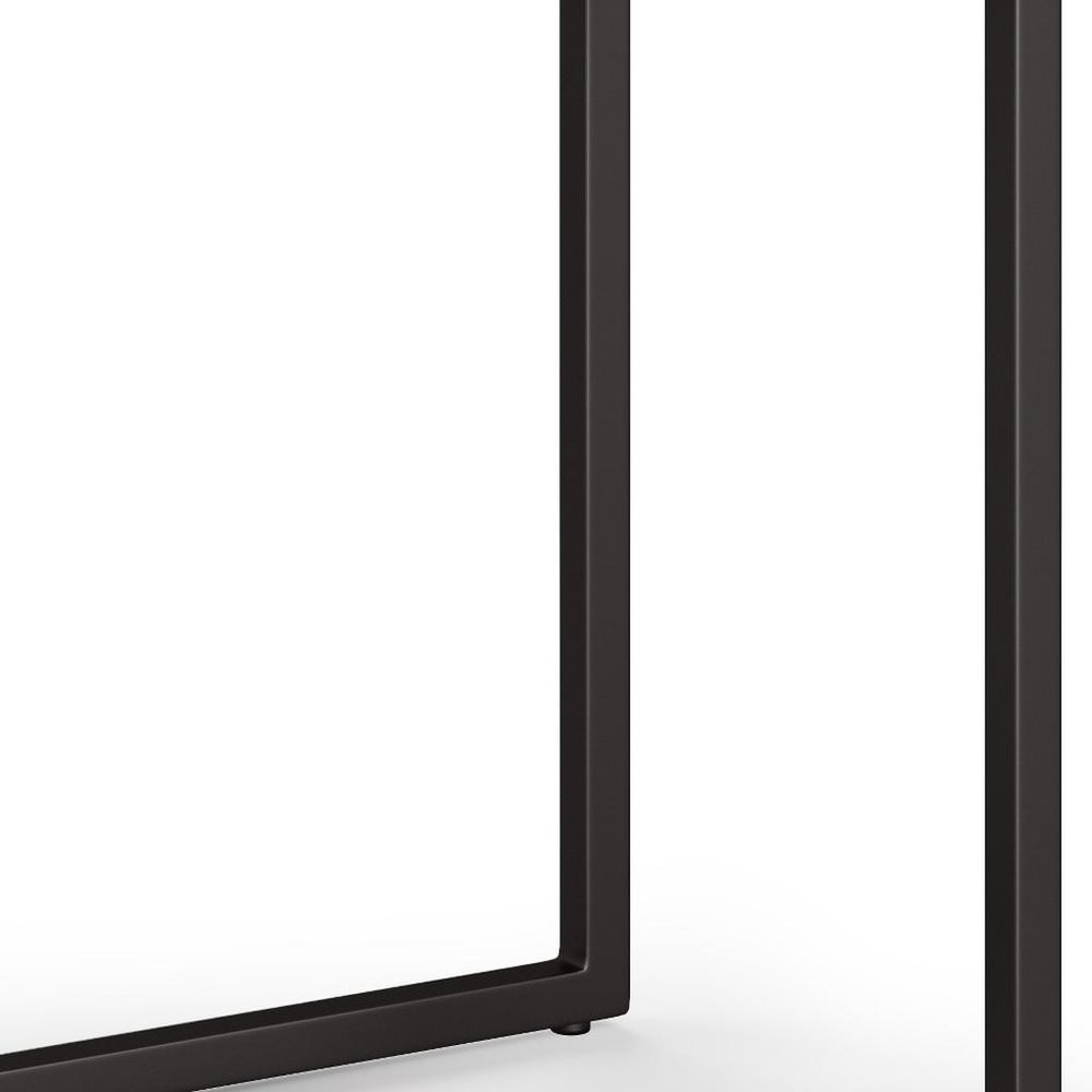 Dark Brown and Black Solid Wood and Iron End Table - 24-inch