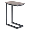 Natural and Black Distressed Solid Wood and Iron End Table - 24-inch
