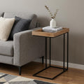 Natural Distressed Solid Wood and Steel End Table - 24-inch