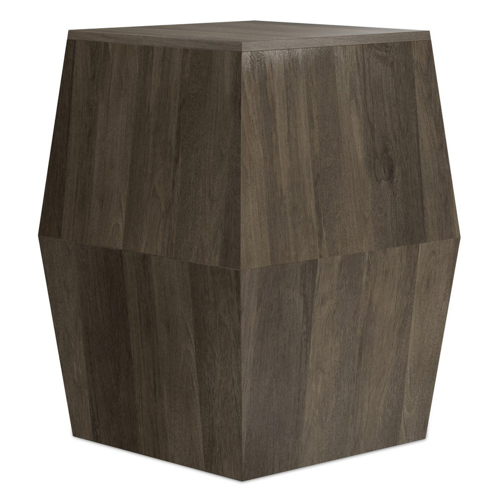 Ash Gray Solid Wood Square Block End Table - 22-inch