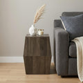 Ash Gray Solid Wood Square Block End Table - 22-inch