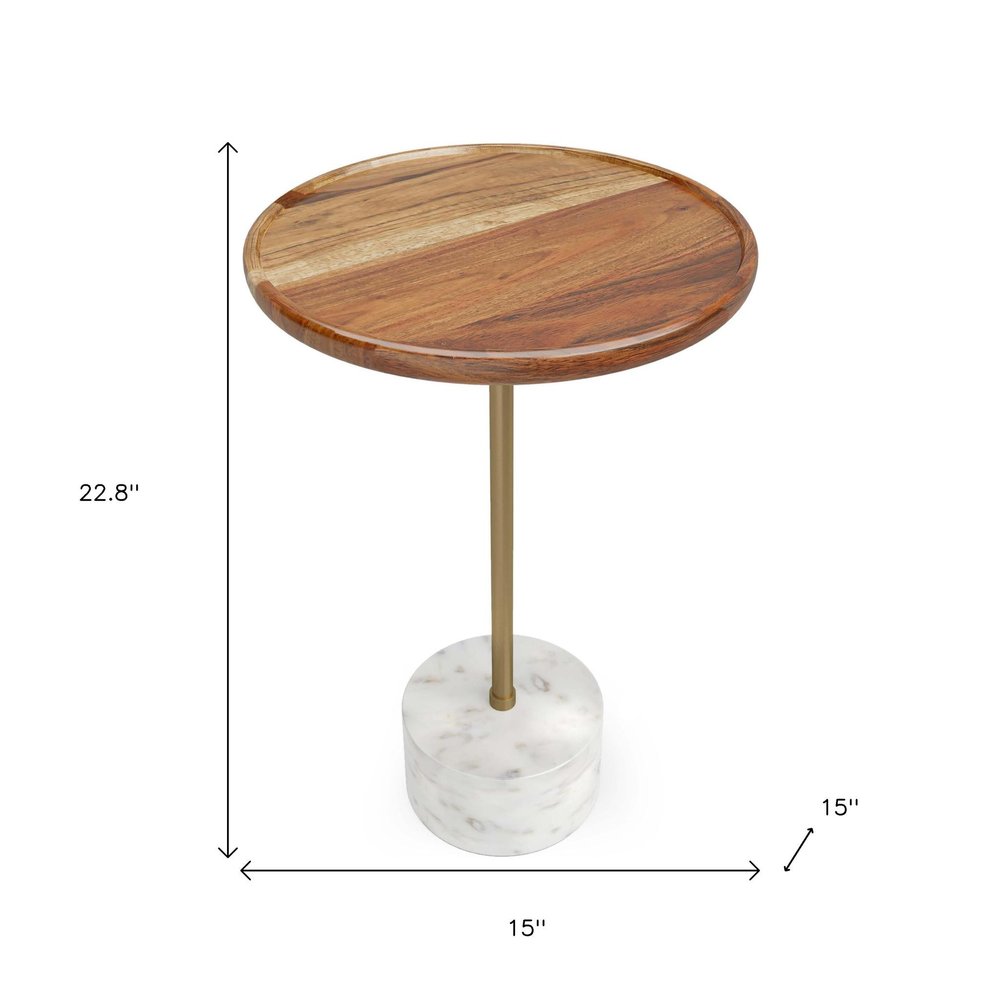 Natural Iron Round End Table - 23-inch