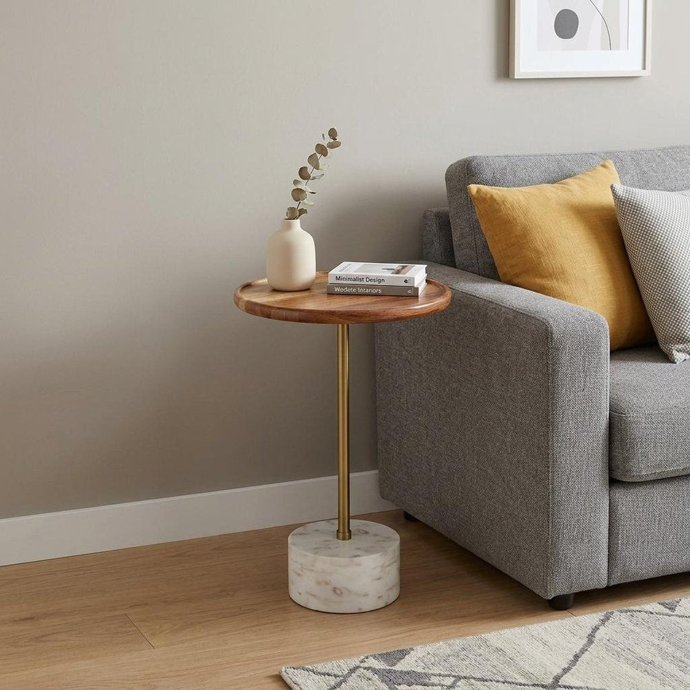 Natural Iron Round End Table - 23-inch