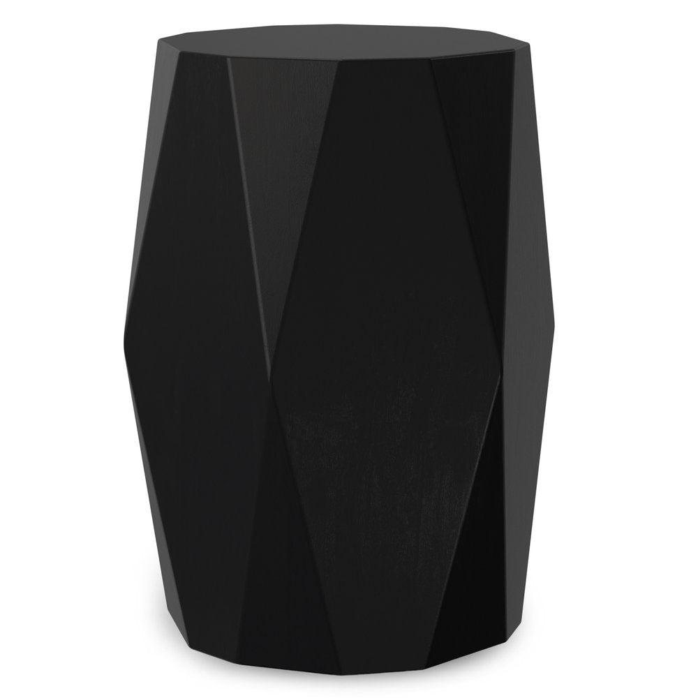 Black Solid Wood Free Form End Table - 21-inch