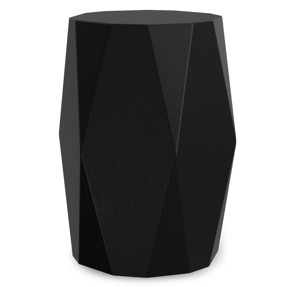 Black Solid Wood Free Form End Table - 21-inch