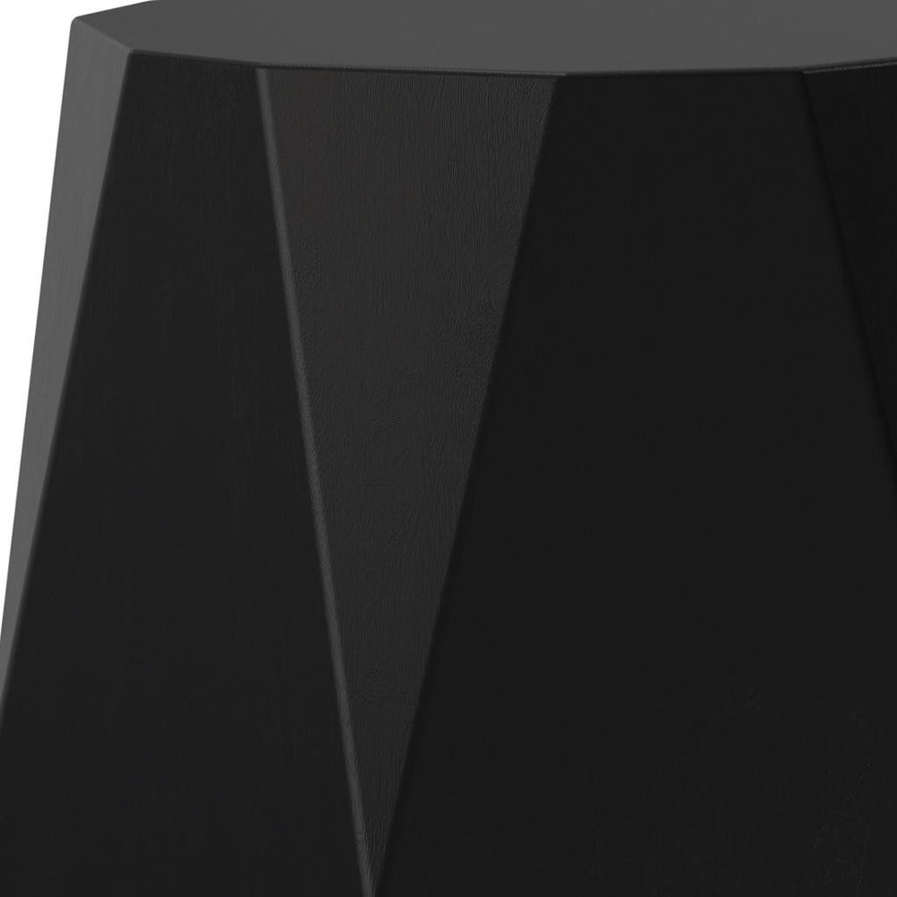 Black Solid Wood Free Form End Table - 21-inch