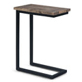 Brown and Black Solid Wood and Iron End Table - 24-inch