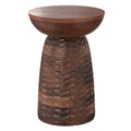 Brown Solid Wood Round End Table - 18-inch