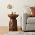 Brown Solid Wood Round End Table - 18-inch