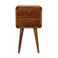 Brown Solid Wood Two Drawer Nightstand - 22-inch
