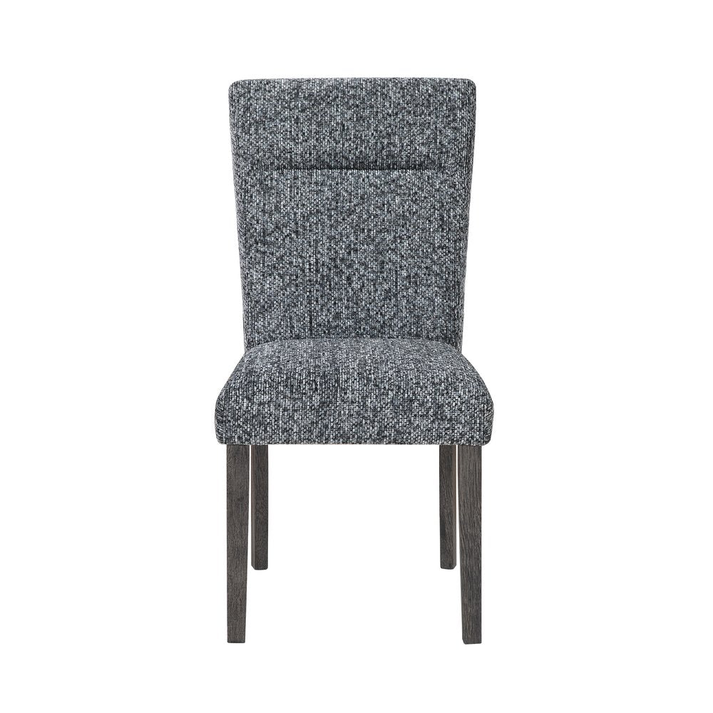 Set of Two Gray and Brown Upholstered Dining Side Chairs