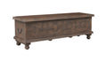 Brown Solid Wood Medallion Storage Ottoman - 54-inch